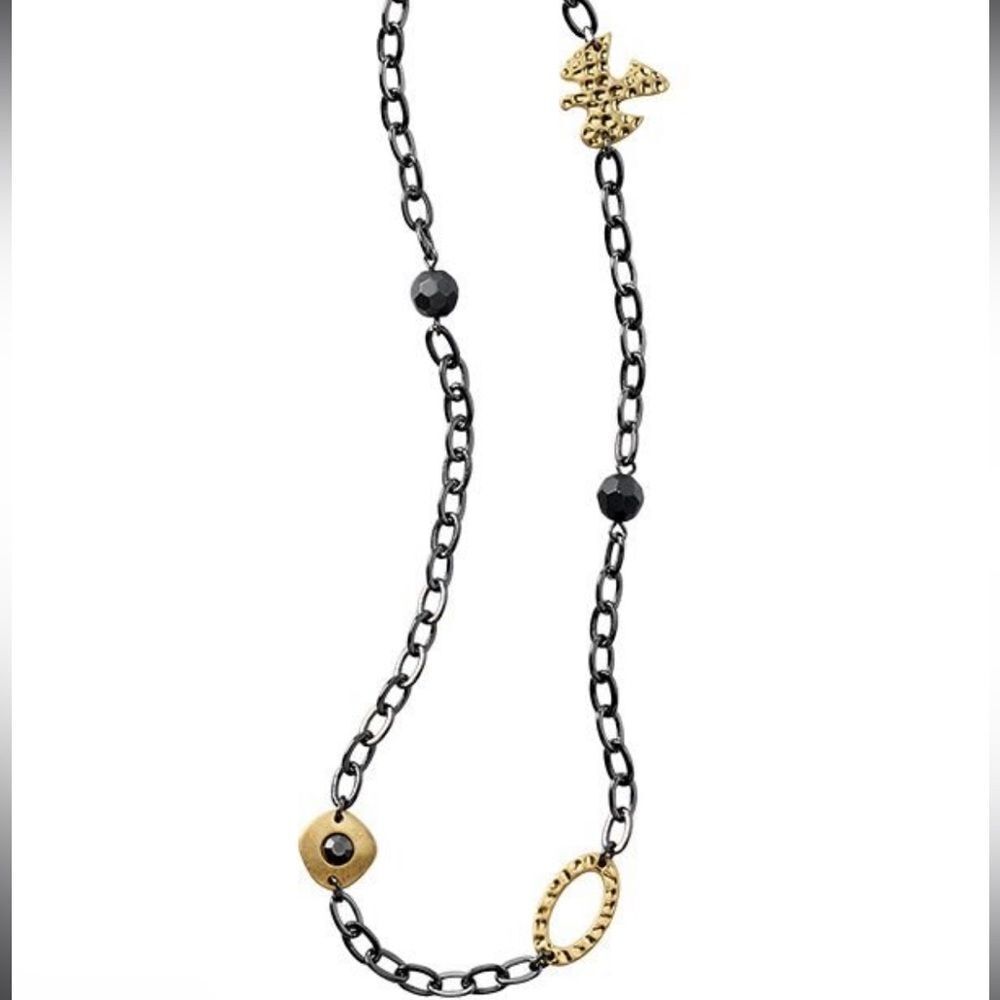 lia sophia Modesto Necklace NEW WITH TAG🏷 gun metal & gold tone